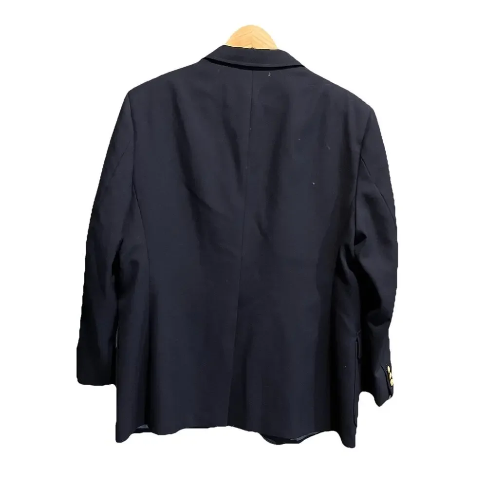 Christian‎ Dior Monsieur Navy Gold Buttons Hand Tailored Mens Blazer Size 48